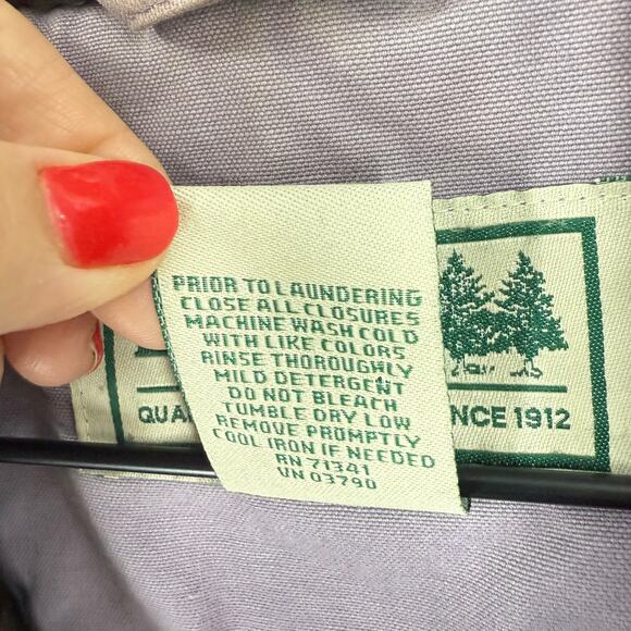 Vintage L.L. Bean Sherpa Lined Utility Chore Jacket Lavender Button Front Sz XS - Picture 5 of 8